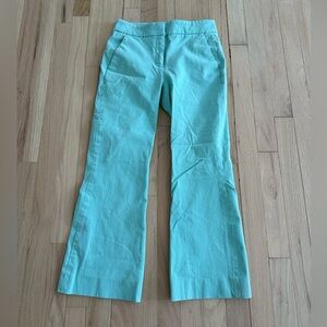 J crew teal short flare pants size 00